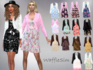 Sims 4 — WaffleSim Leather Jacket and Dress by Waffy666 — -16 swatches -new mesh -base game needed only