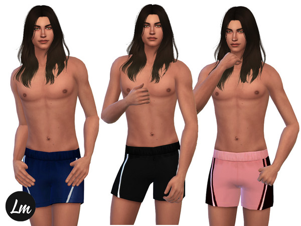 Sims 4 — Swim shorts (Spa day needed) by Lucy_Muni — Men's swim shorts in 6 swatches
