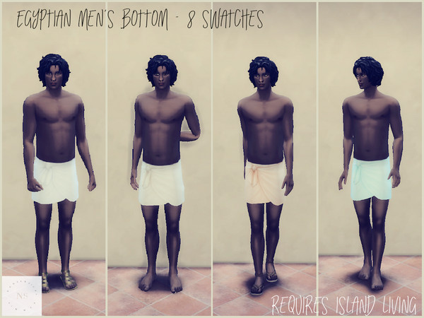 Sims 4 — Egyptian Men's Bottom by nonsensicalsimmer — Egyptian Themed Men's Bottom ~ Requires Island Living