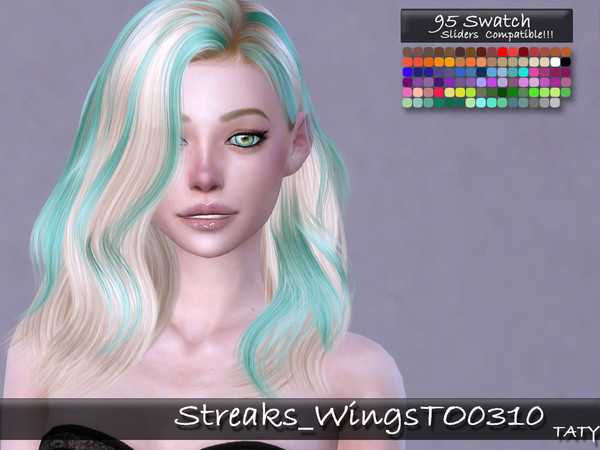 Sims 4 — [Ts4]Taty_Streaks_WingsTO0310 F by tatygagg — - This is a costume makeup which allows to add color streaks to