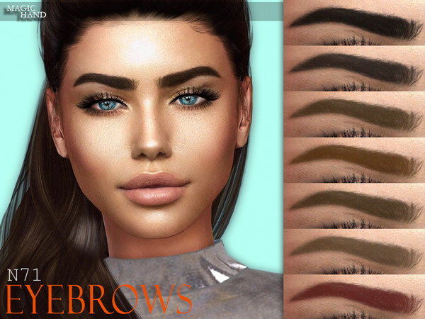 Sims 4 — [MH] Eyebrows N71 by MagicHand — --12 available colors-- --Compatible with HQ settings-- --CAS thumbnail--