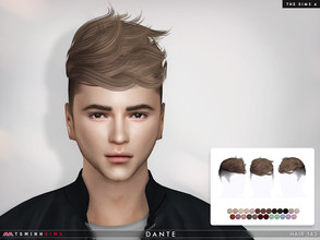 Sims 4 — Dante ( Hair 143 ) by TsminhSims — New meshes - 25 colors - HQ texture - Custom shadow map, normal map - All
