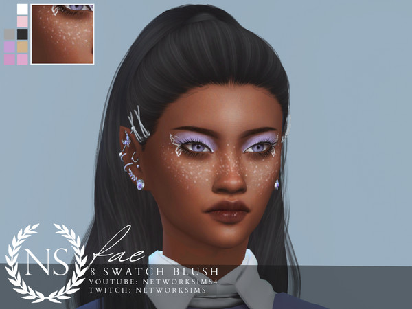 Sims 4 — Fae Blush - Networksims by networksims — A sparse glitter blush in 8 colour swatches.
