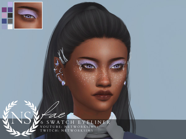 Sims 4 — Fae Eyeshadow - Networksims by networksims — A glittery eyeshadow in 9 colour swatches.