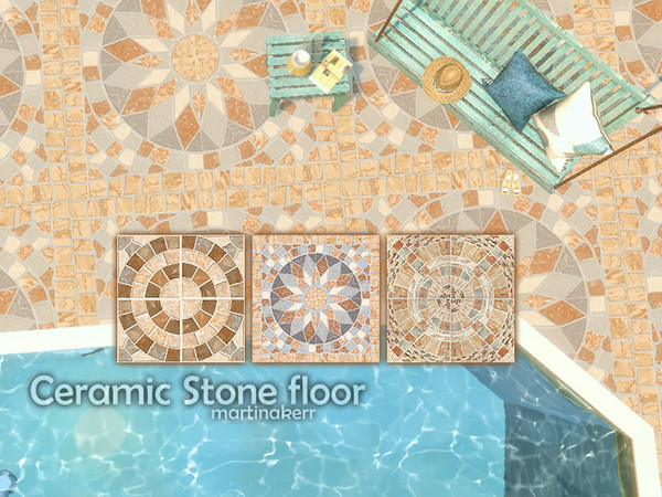 Sims 4 — Ceramic Stone Floor by martinakerr — Ceramic Stone Floor in 3 variations. by martinakerr