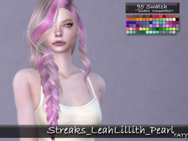 Sims 4 — [Ts4]Taty_Streaks_LeahLillith_Pearl by tatygagg — - This is a costume makeup which allows to add color streaks