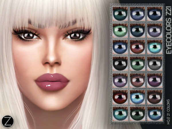 Sims 4 — EYECOLORS Z21 by ZENX — -Base Game -All Age -For Female -21 colors -Works with all of skins -Compatible with HQ