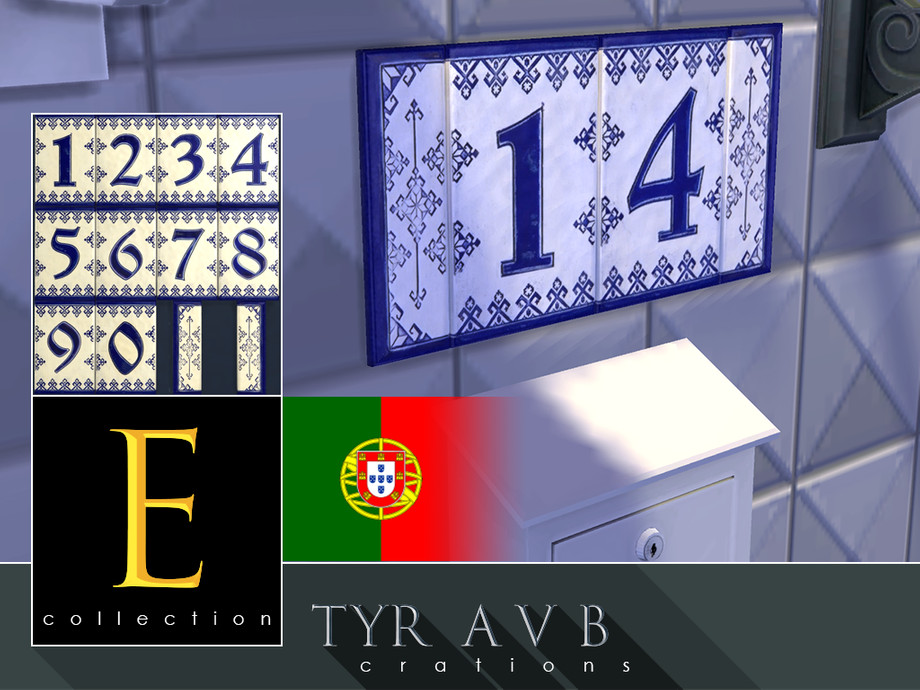 The Sims Resource Azulejos House Numbers (Not a Decal)
