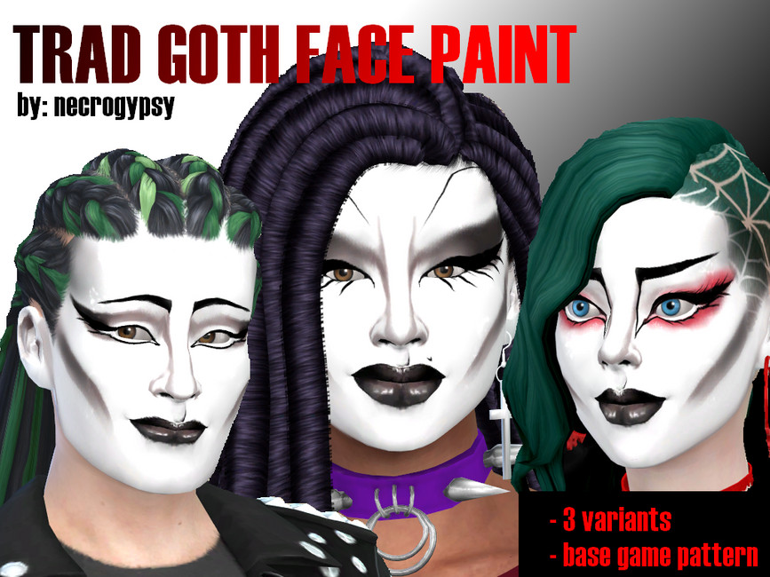 The Sims Resource Trad Goth Makeup Facepaint