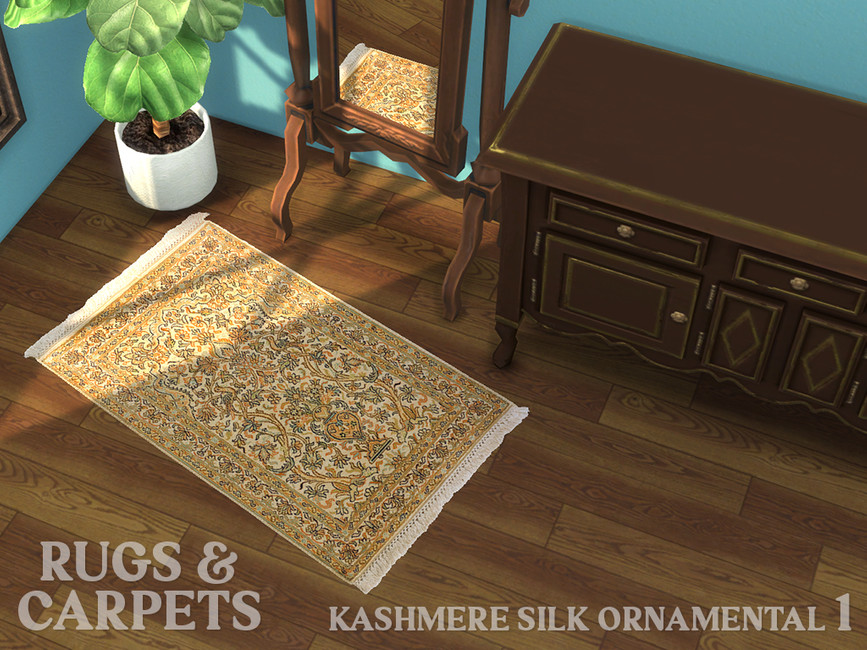 RugsAndCarpets' Cashmere Silk Ornamental 90 x 60 cm (36 x 24 in) No. 1