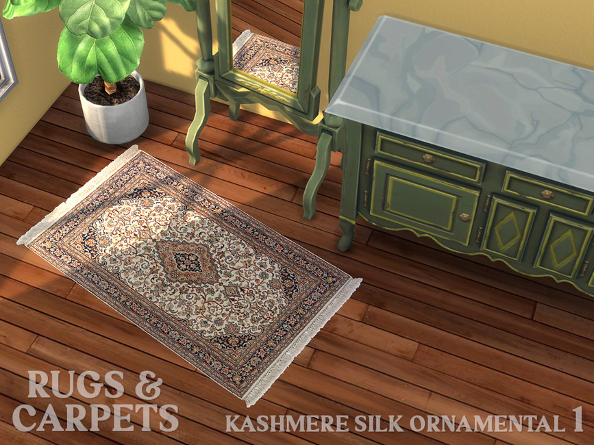 RugsAndCarpets' Cashmere Silk Ornamental 90 x 60 cm (36 x 24 in) No. 1