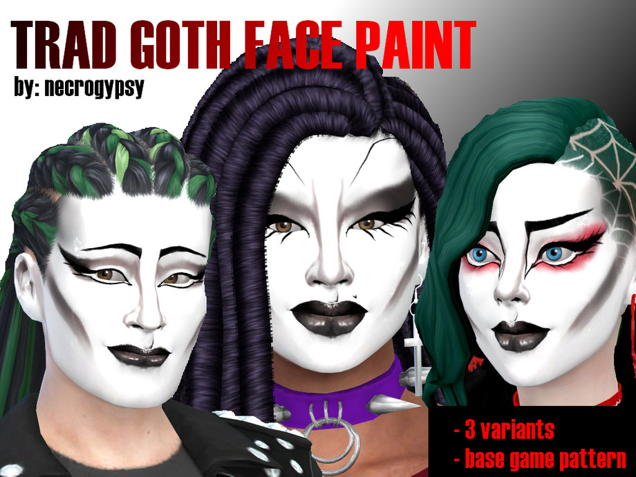 The Sims Resource - TRAD GOTH Makeup (FACEPAINT)