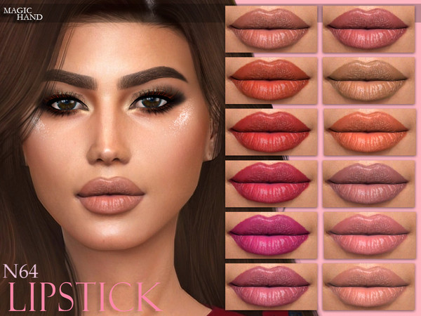 Sims 4 — [MH] Lipstick N64 by MagicHand — --18 available colors-- --Compatible with HQ settings-- --CAS thumbnail--