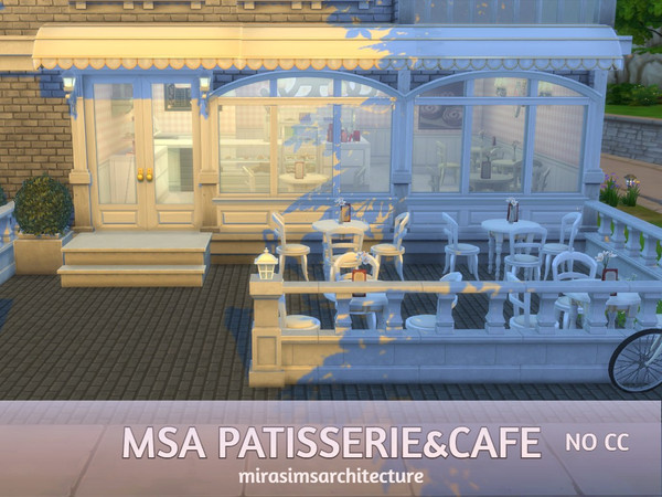 Sims 4 — MSA Patisserie&Cafe NO CC by mirasimsarchitecture — I designed a cafe on the ground floor of the apartment.
