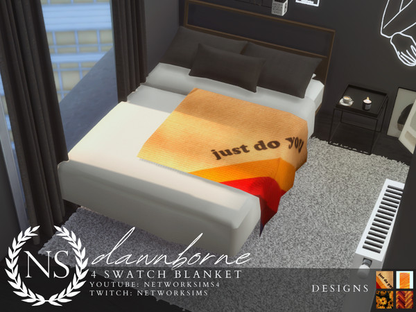 Sims 4 — Dawnborne Blanket - Networksims by networksims — A throw blanket in 4 design swatches.