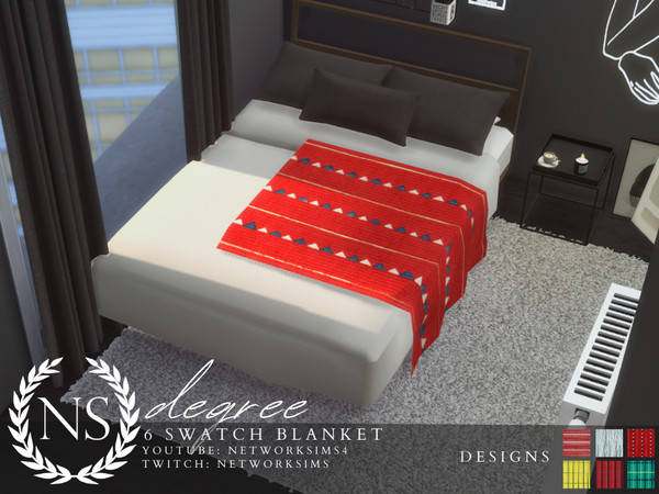 Sims 4 — Degree Blanket - Networksims by networksims — A throw blanket in 6 designs.
