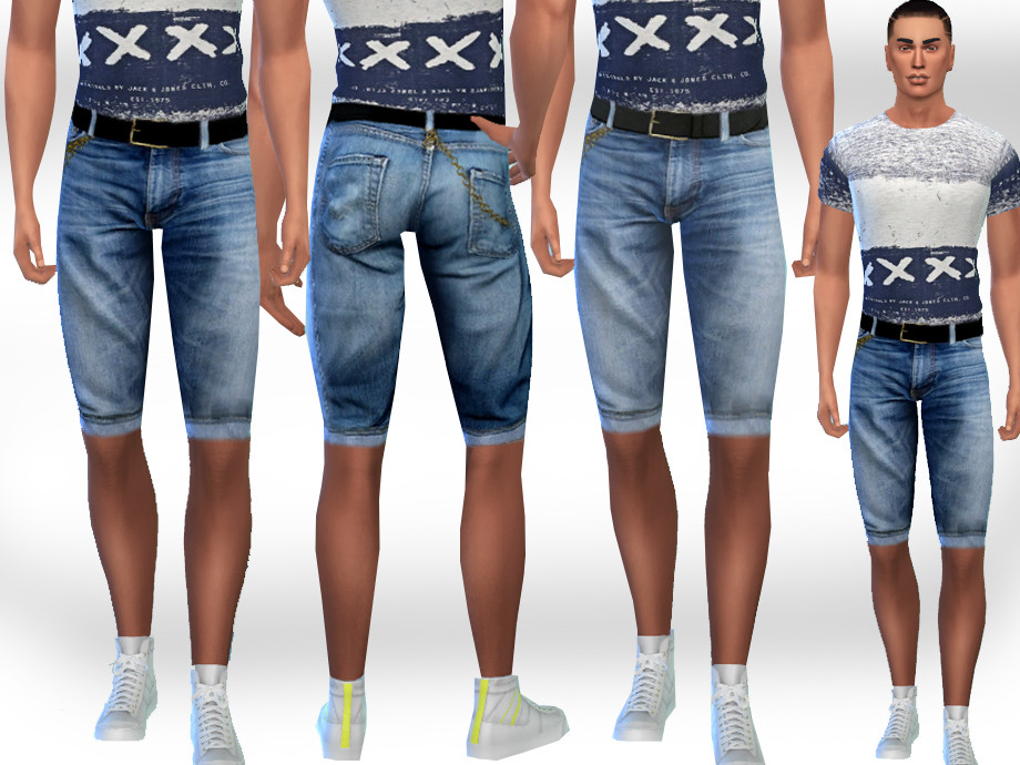 The Sims Resource Men Denim Shorts