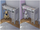Sims 4 — White Bunk Bed New Beddings by Cheer4Sims2 — Recolor of the new Bunk Bed. White wood, new beddings.