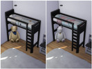 Sims 4 — Black Bunk Bed New Beddings by Cheer4Sims2 — Recolor of the new Bunk Bed. Black wood, new beddings.