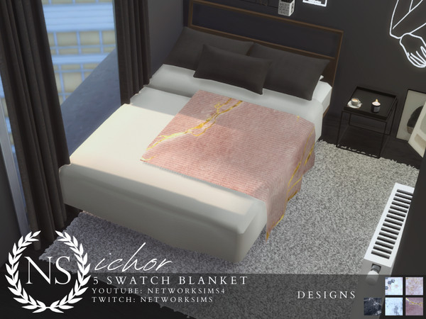 Sims 4 — Ichor Blanket - Networksims by networksims — A throw blanket in 5 designs.
