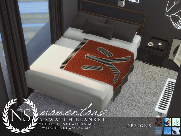 Sims 4 — Momentus Blanket - Networksims by networksims — A throw blanket in 6 designs.