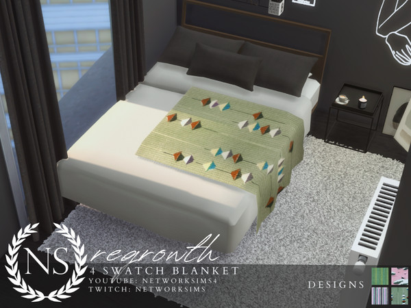 Sims 4 — Regrowth Blanket - Networksims by networksims — A throw blanket in 4 designs.