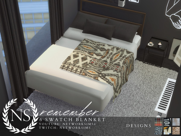 Sims 4 — Remember Blanket - Networksims by networksims — A throw blanket in 6 designs.