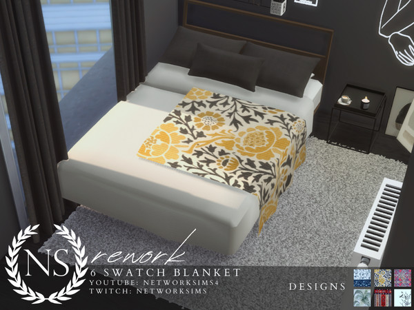 Sims 4 — Rework Blanket - Networksims by networksims — A throw blanket in 6 designs.