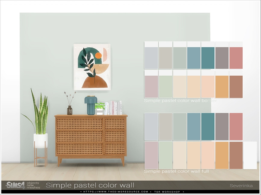 The Sims Resource Simple pastel color wall