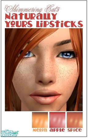 Sims 2 — Naturally Yours Lipsticks  by shimmeringcat — A set of 3 subtle, soft and muted lipstick colors for that full