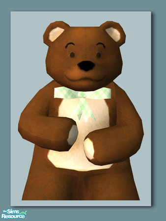 Sims 2 — Teddy Say's Bed: Bear BowTie Green by Shakeshaft — Part of a recolour set of my Teddy Say's Bed Nursery with a