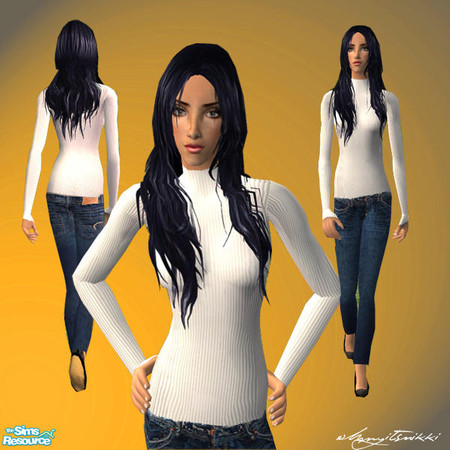 Sims 2 — Turtle Neck/AE Jeans by ohmyitsnikki — Nice and comfy turtle neck matched with dark wash jeans.