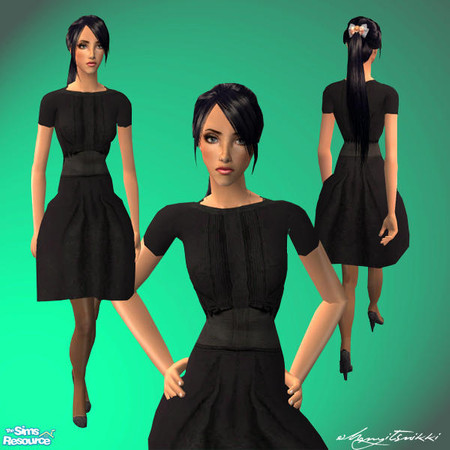 Sims 2 — Black Poofy Dress by ohmyitsnikki — Mesh from Glam Sim. (you can also get it from All About Style, casual