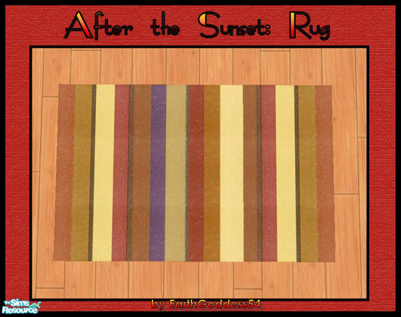 Sims 2 — After the Sunset Rug by EarthGoddess54 — Recolor of Maxis oriental 2x3 carpet. Made to match the After the
