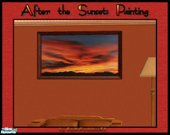 Sims 2 — After the Sunset Painting by EarthGoddess54 — Recolor of Maxis Lily Pads painting. Made to match the After the