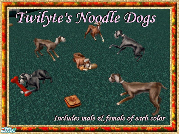 Sims 2 — Twilyte's Noodle Dogs by Twilyte — What happens when you cross Poodles with CAS? A Noodle Dog-named for it's