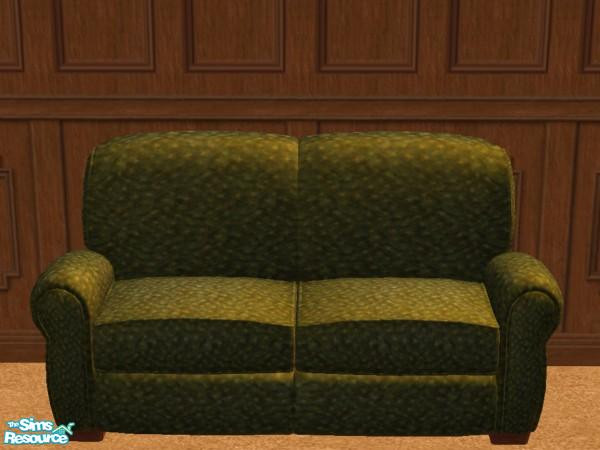 Sims 2 — Christmas Green Living Set - Individual  by RhondaBlonda — Christmas Green Living loveseat