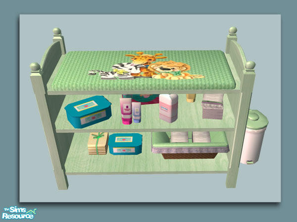 Sims 2 — Teddy Say's Bed: Jungle Table Fabric by Shakeshaft — Part of a recolour set of my Teddy Say's Bed Nursery with a