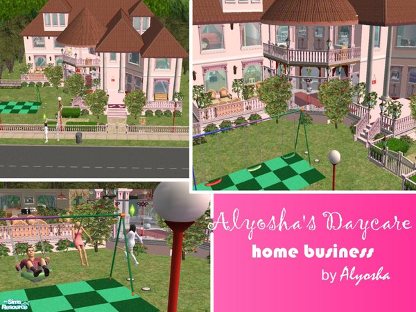 Sims 2 — Alyosha\'s Daycare by Alyosha — A homebusiness. 2 floors with the rooms for the daycare on the second floor.
