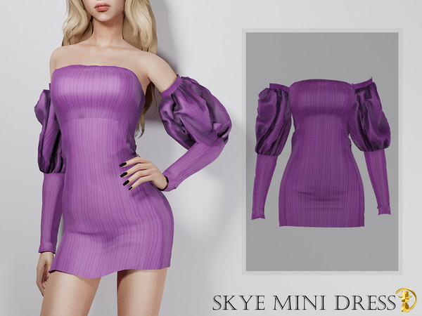 Sims 4 — [PATREON] (Early Access) Skye Mini Dress by turksimmer — 10 Swatches Compatible with HQ mod Works with all of
