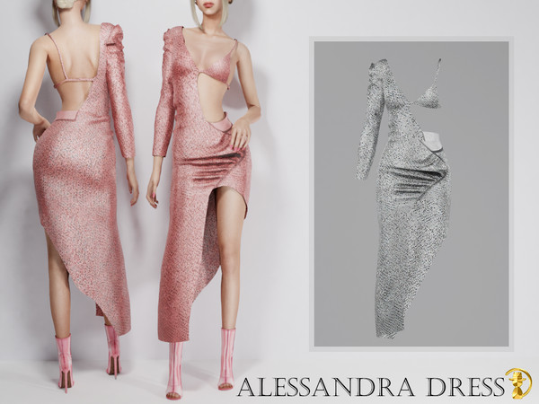 Sims 4 — [PATREON] (Early Access) Alessandra Dress by turksimmer — 6 Swatches Compatible with HQ mod Works with all of