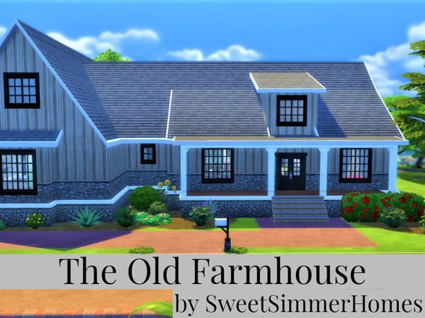 Sims 4 — The Old Farmhouse by SweetSimmerHomes — modern style farmhouse There's no shortage of curb appeal for this