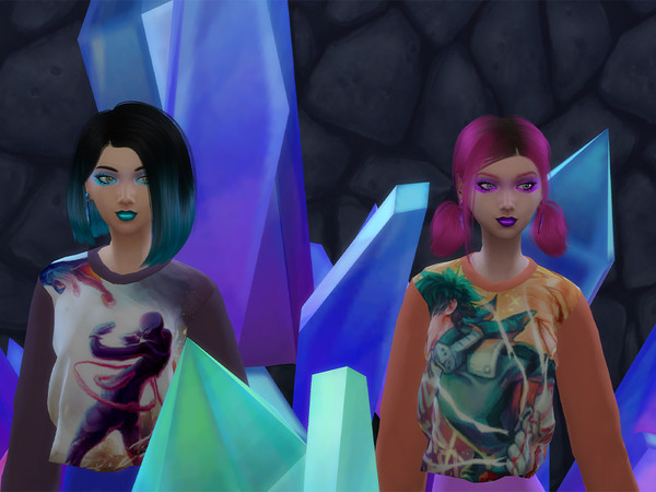 Sims 4 — My Hero Academia Oversized Shirt by DNLX — A set of shirts with boku no hero academia images Check out my