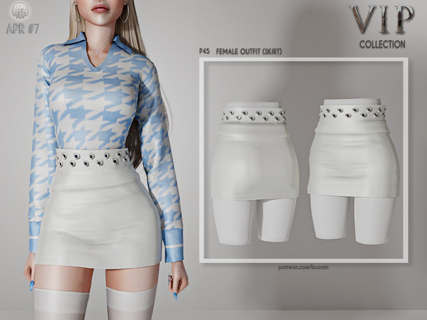 Sims 4 — [PATREON]  (Early Access) Female Outfit (SKIRT) P45 by busra-tr — 10 colors Adult-Elder-Teen-Young Adult For