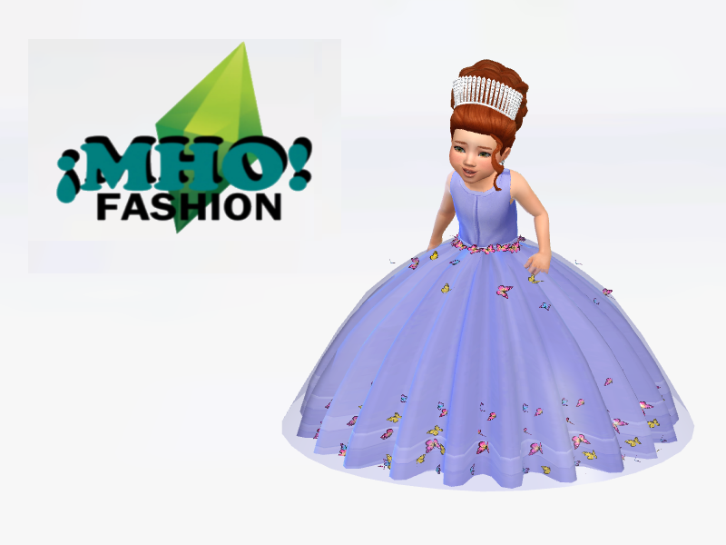The Sims Resource - GIRLS DRESS WITH FLYING BUTTERFLIES TODDLER
