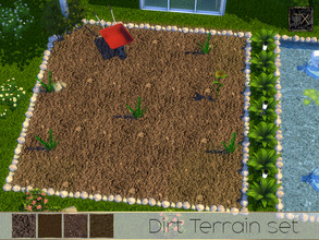 Sims 4 — Dirt Terrain Set by theeaax — A set of 4 realistic brown dirt textures NOTE: The color swatch/thumbnail for this
