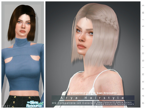 The Sims Resource - Arya Hairstyle