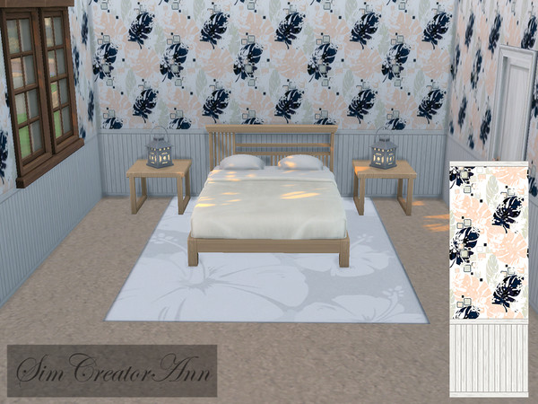 Sims 4 — Tropical Wallpaper by Sim_Creator_Ann — Bring the tropical into your Sims house with this tropical wallpaper,