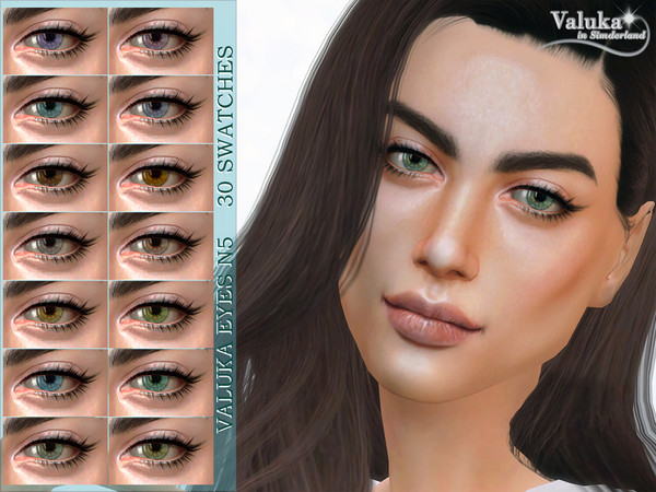 Sims 4 — Eyes N5 by Valuka — Costume make up category 30 colours All genders and ages Thumbnail for identification HQ