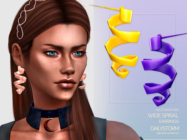 The Sims Resource - Wide Spiral Earrings